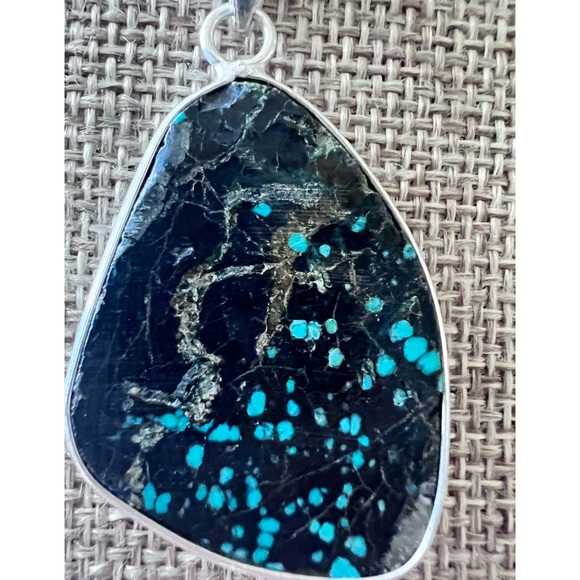 Sterling silver Omega  18” Chain & Turquoise pendent all .925 marked & Tested - Picture 5 of 9